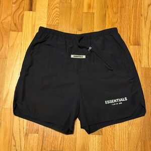 Fear of God Essentials Black Volley Shorts Size Small [USED]